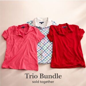 Karen Scott Kids Polo Trio - Red, Pink & White Plaid